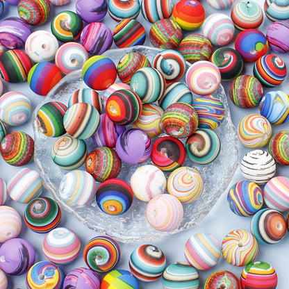 30/50pcs 15mm Universe Rainbow Silicone Beads