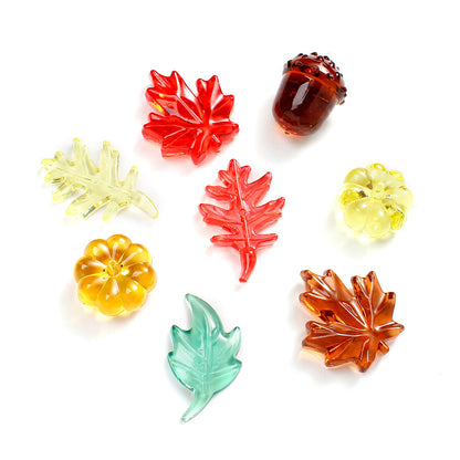 160g Resin Maple Leaf, Pumpkin & Hazelnut Decorative Set