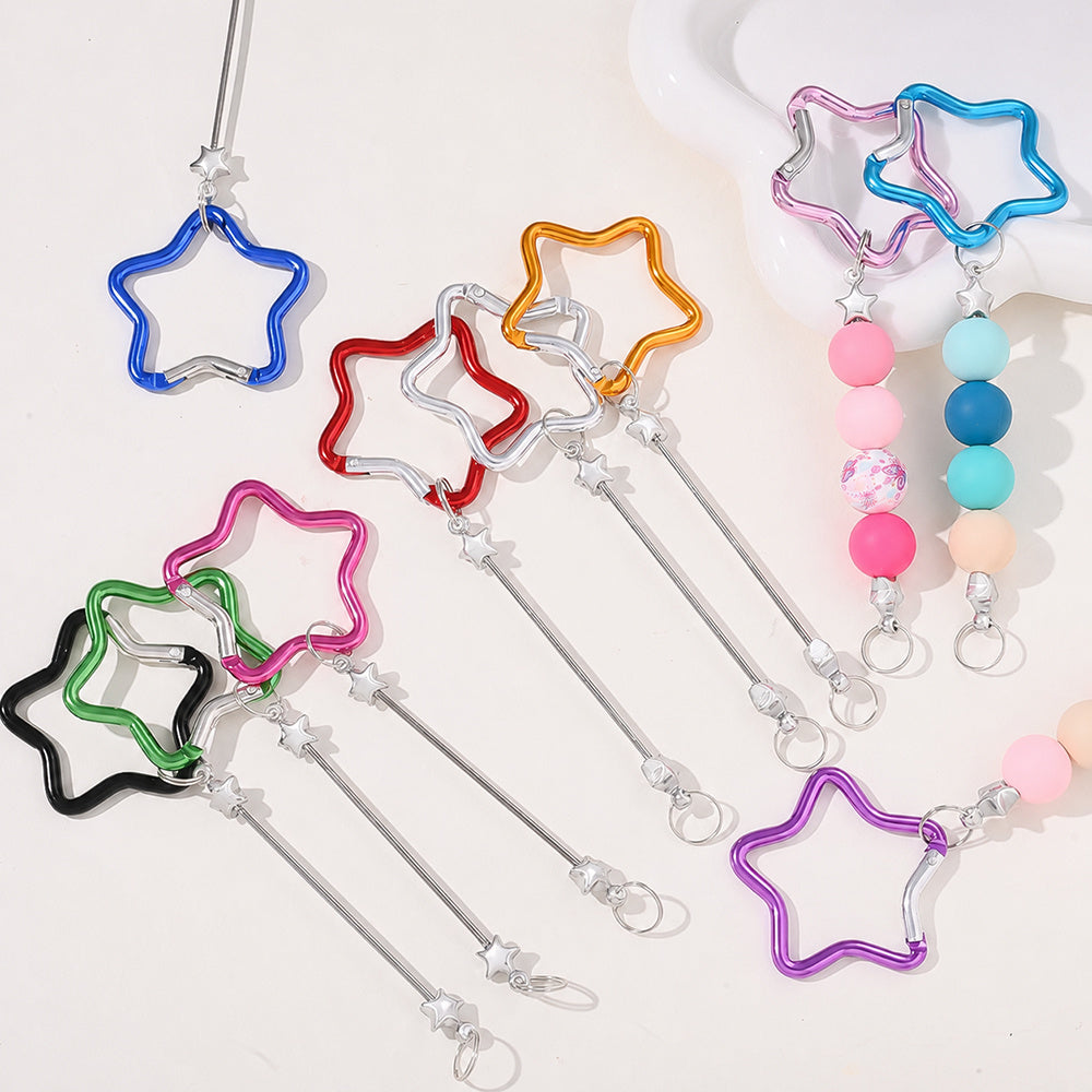 12-Piece Mixed Color Star Keychain Set