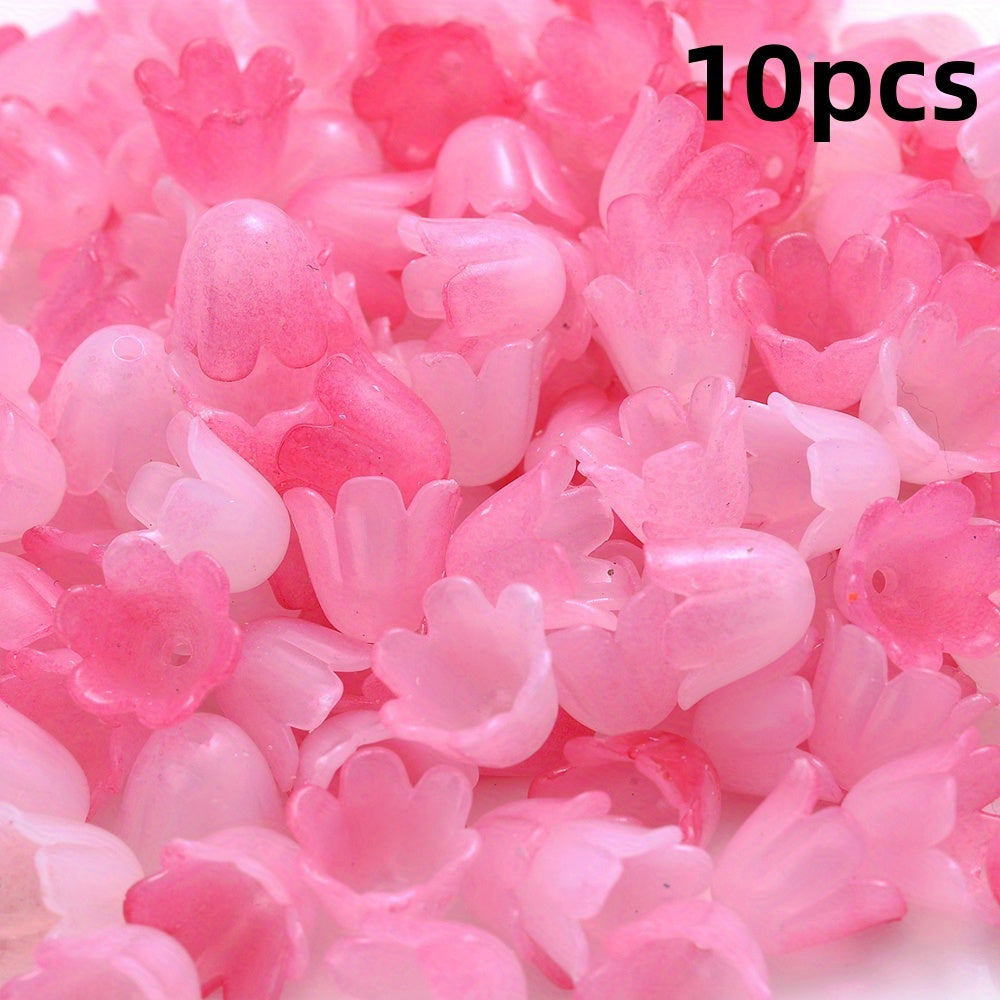 100pcs Colorful Trumpet Flower Beads