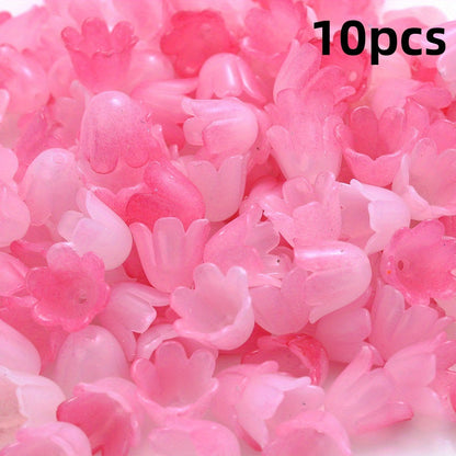 100pcs Colorful Trumpet Flower Beads