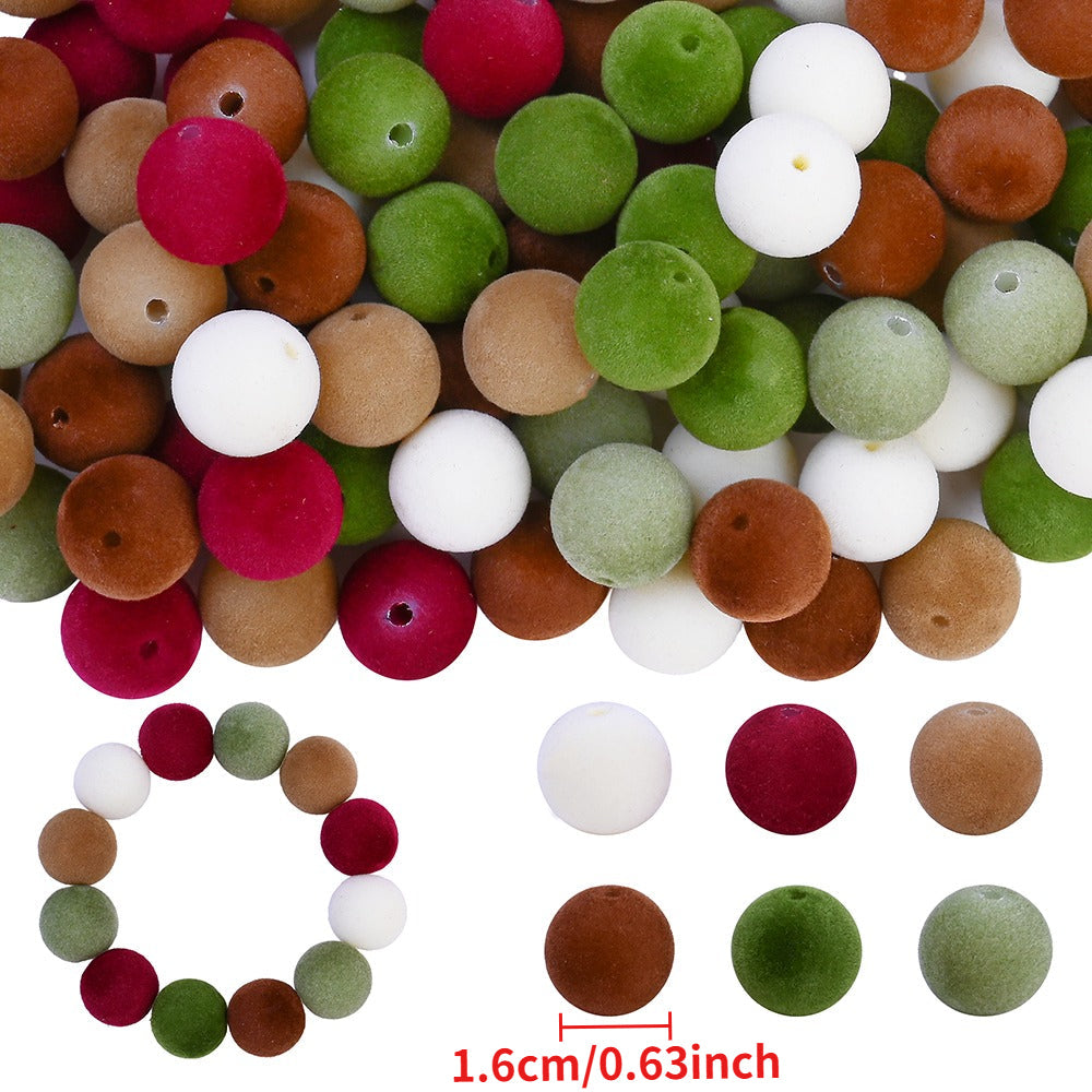 16mm Velvet Flocked Acrylic Round Beads