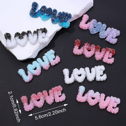 Glow LOVE Resin Letter Patches