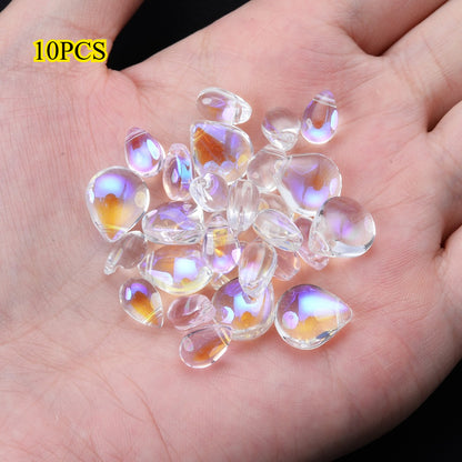 10pcs 6-12mm Translucent Teardrop Glass Beads
