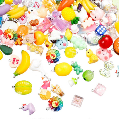 Resin Fruit & Novelty Charms Set