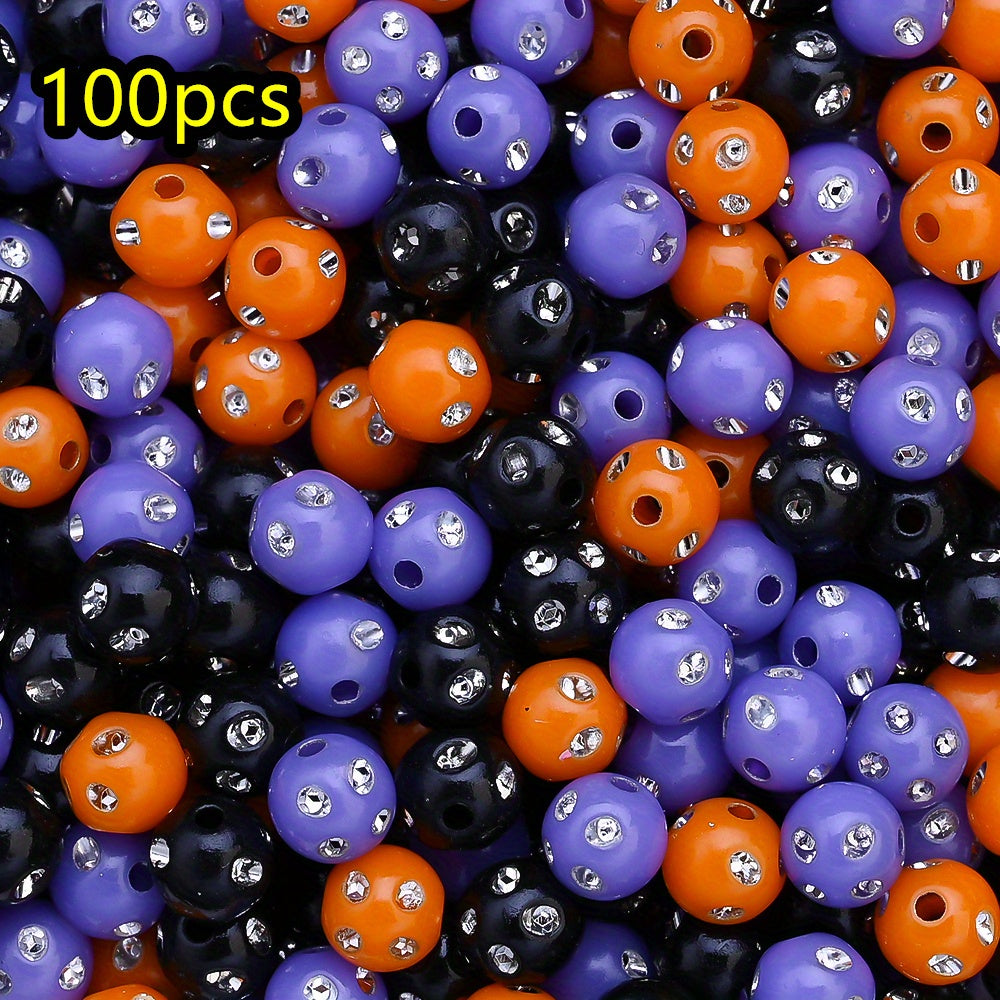 100pcs/set 8mm Halloween Disco Ball Acrylic Beads