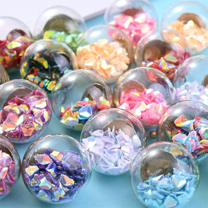 Glitter Sequin Glass Bottle Pendants