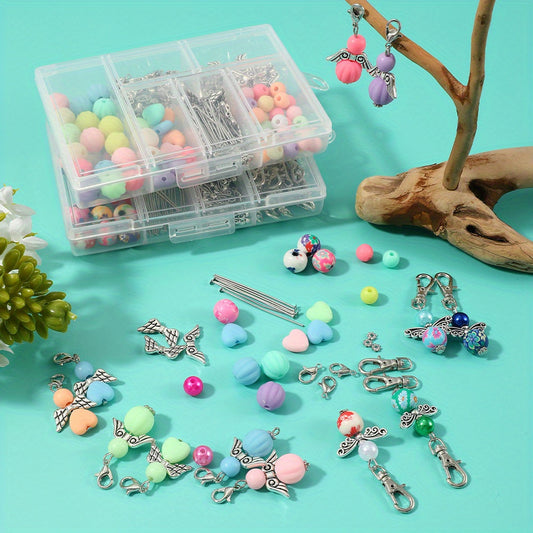 1SET Multicolor Multi-Shape Acrylic Bead Kit with Tools