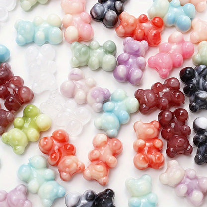 20PCS 12×19mm Two-Tone Bear Acrylic Bead Set