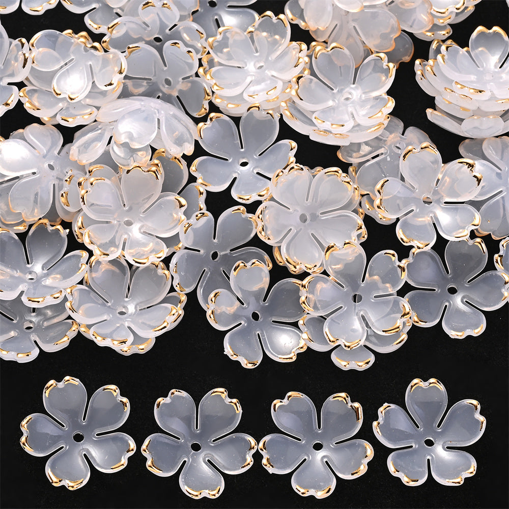 200pcs 18x19mm Acrylic Flower Beads