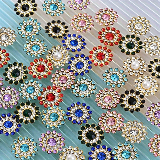 Rhinestone Flower Buttons