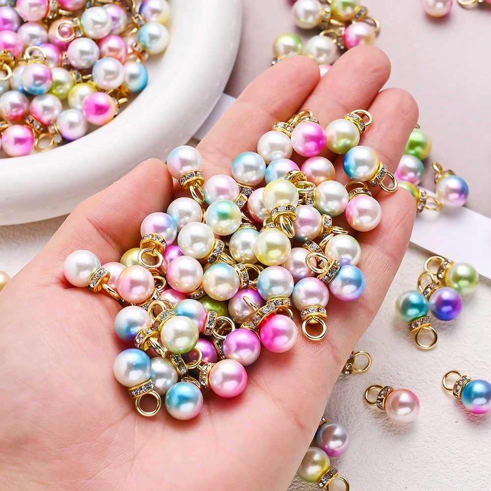20-Piece 10 mm Iridescent Mermaid Bead Set