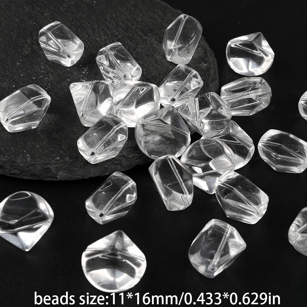 Transparent Crystal Faceted Glass Beads