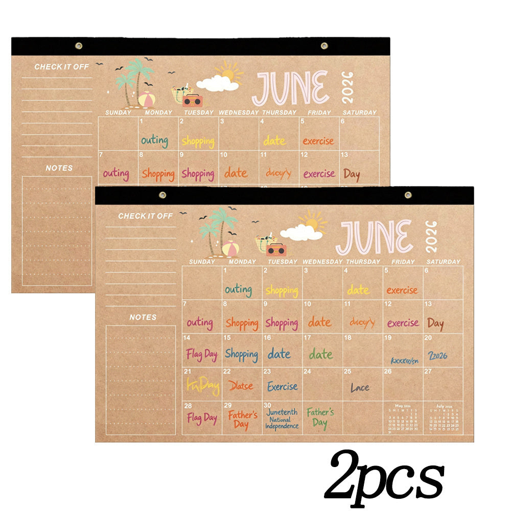 1/2/5PCS 2026–2027 18-Month Wall Calendar
