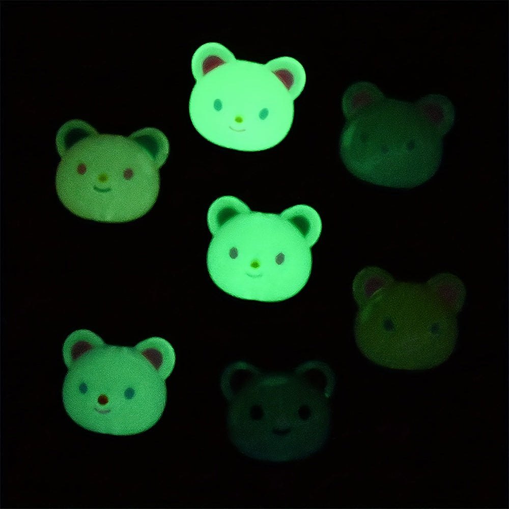 Luminous Bear Head Acrylic Beads