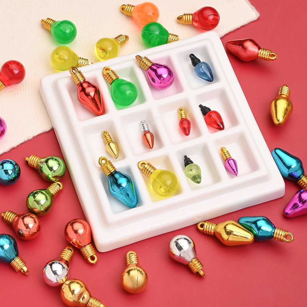 10PCS 6–28mm Light Bulb Shape Resin Pendant Set