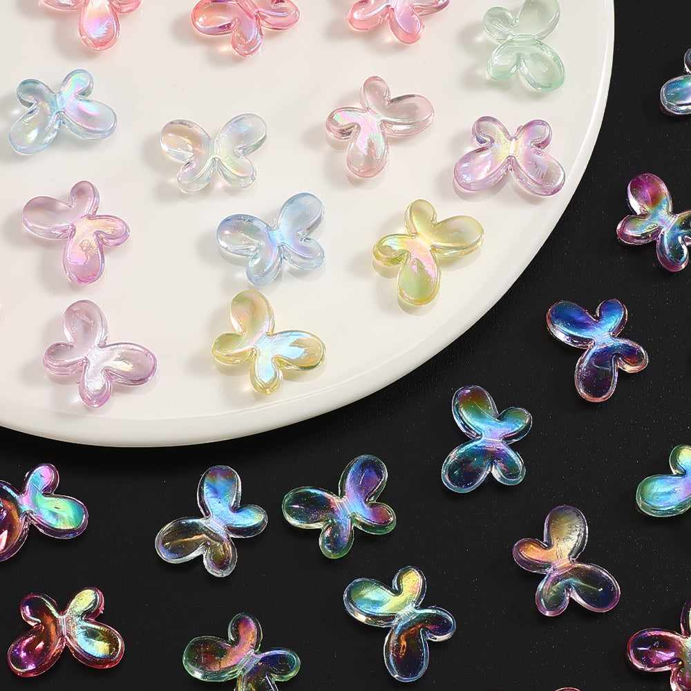 Clear Butterfly Acrylic Beads