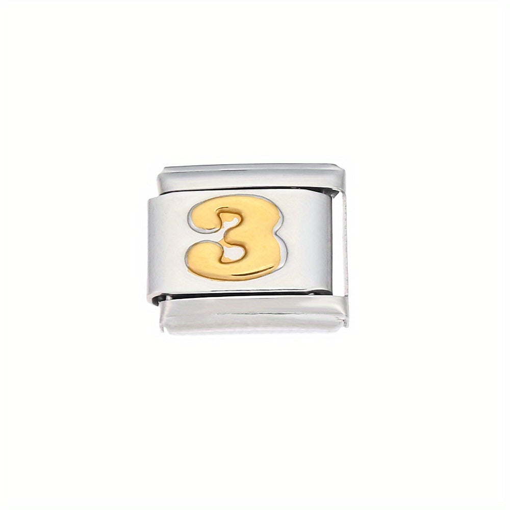Golden Arabic Numeral Bracelet Module