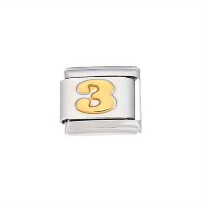 Golden Arabic Numeral Bracelet Module