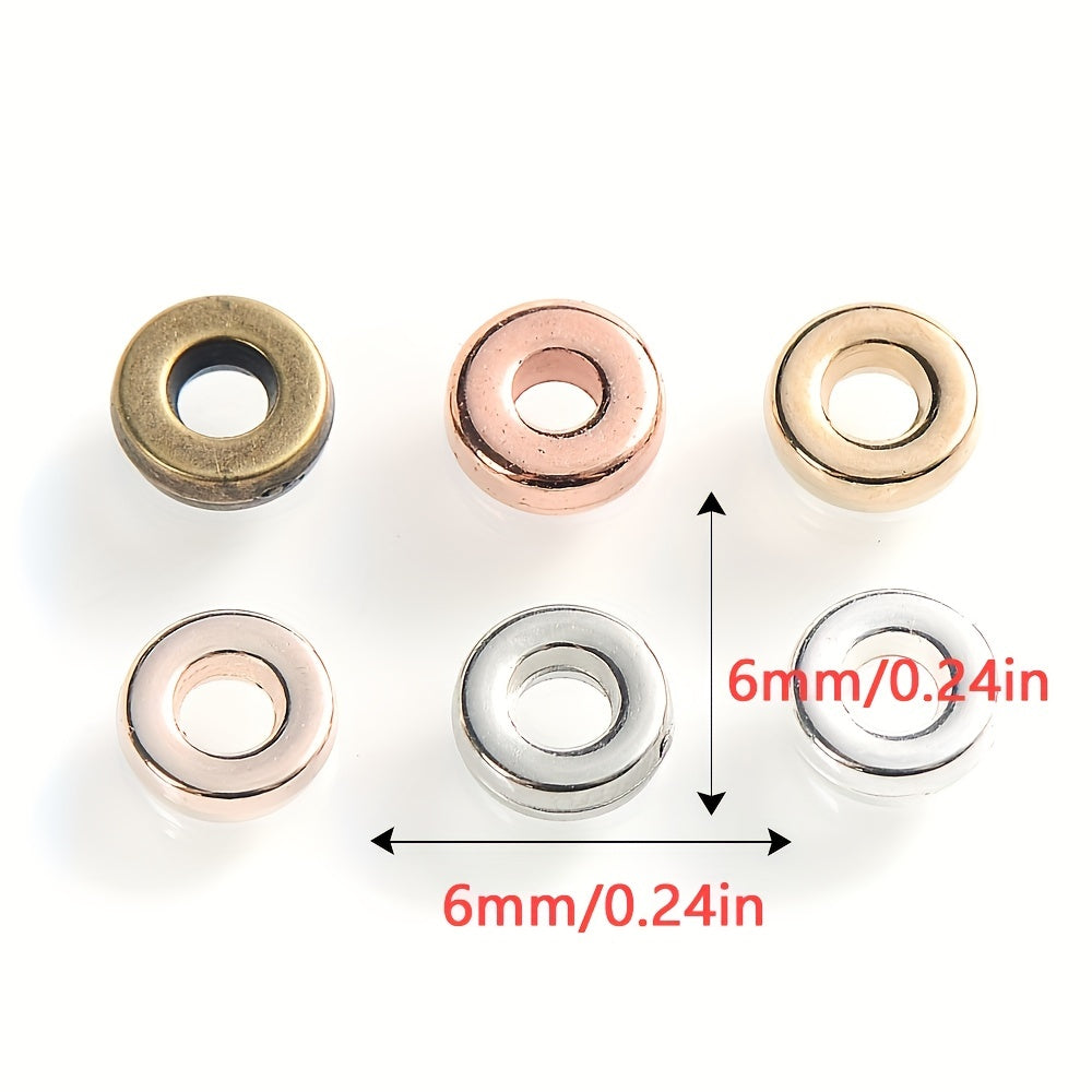 100PCS 6mm CCB Large Hole Flat Wheel Spacer Bead Set