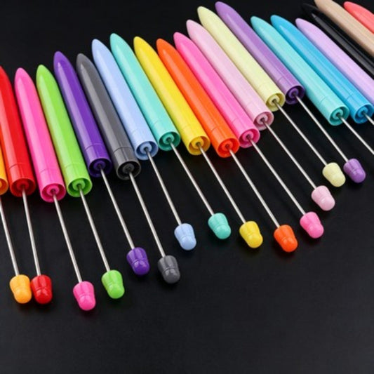 22pcs/set Beaded Ballpoint Pen Craft Kit, Random Color DIY Pen Focus
