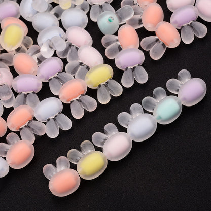 Colored Rabbit Head Acrylic Spacer Beads