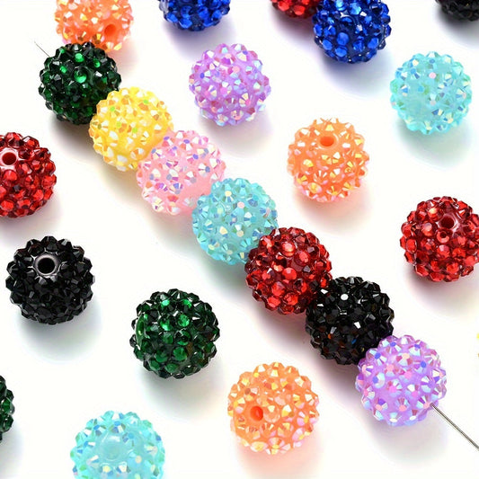 10pcs/set 16mm Random Resin Bayberry Ball Rhinestone Beads