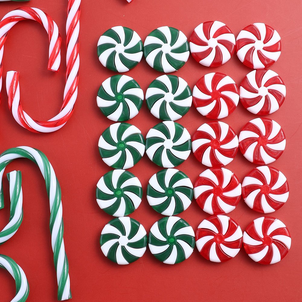 10PCS Christmas Acrylic Candy Cane Hanging Ornament Set