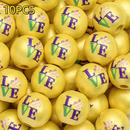 10pcs/set 16mm Carnival Wooden Beads