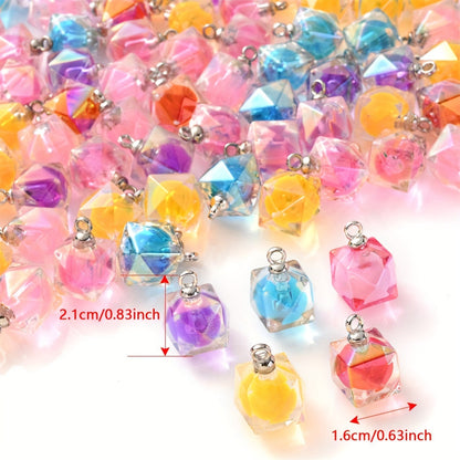 10PCS 21×16mm Polygonal Acrylic Pendant Set