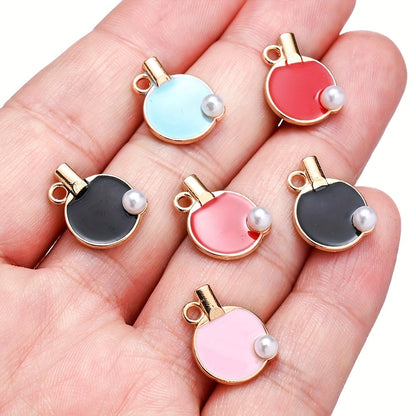 10PCS 12×17mm Colorful Table Tennis Acrylic Pendant Set