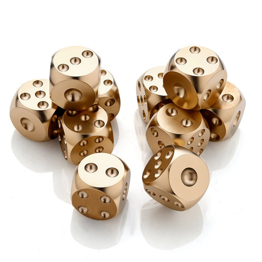 2/6PCS Golden Brass Dice Set