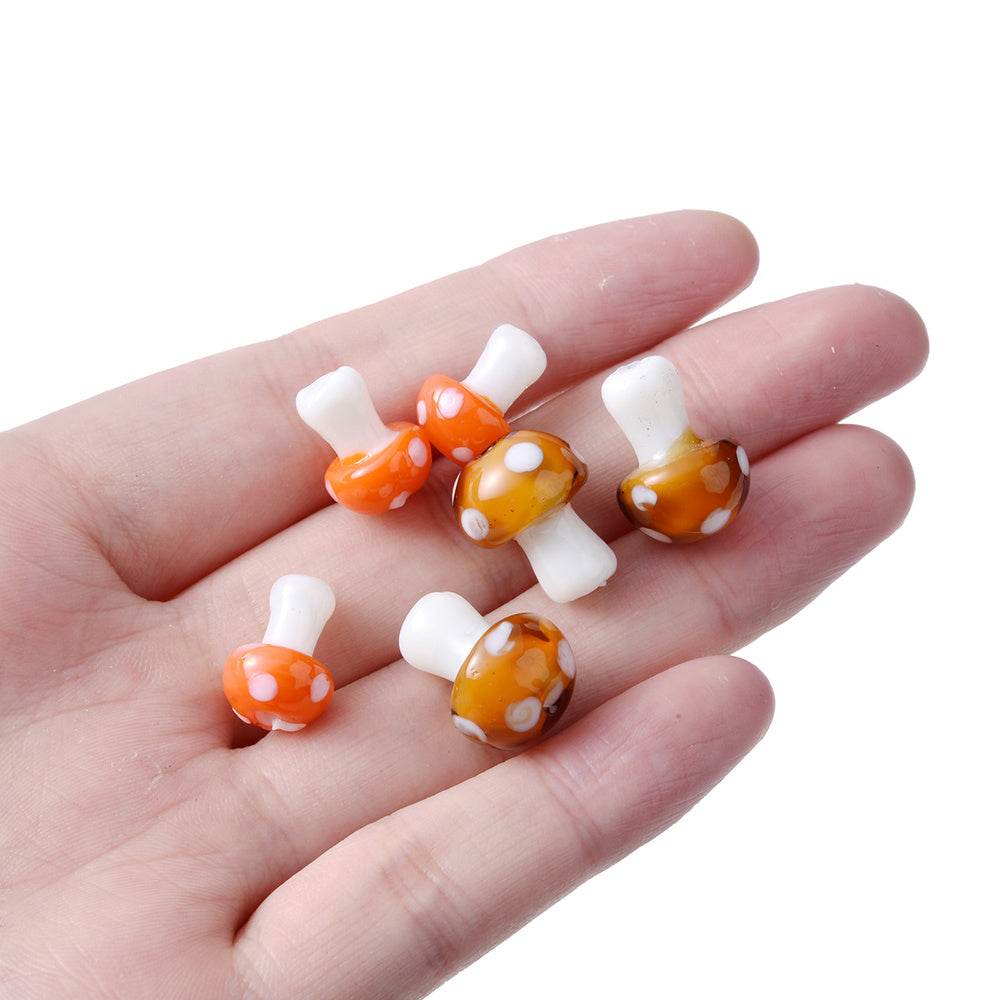 30pcs 10x14mm Mushroom Glass Beads