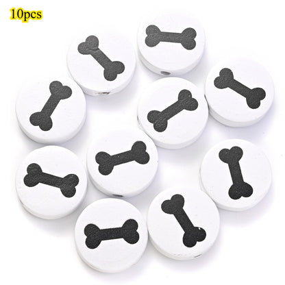 Dog-Themed Wooden Beads