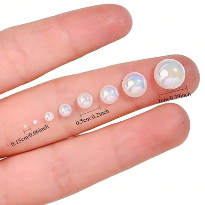 AB Rhinestone Flat Back Pearl Beads