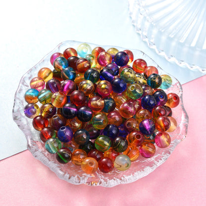 Multicolor Acrylic Beads with Gold Spacer Beads