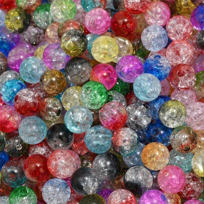 500pcs 8mm Round Crack Acrylic Beads