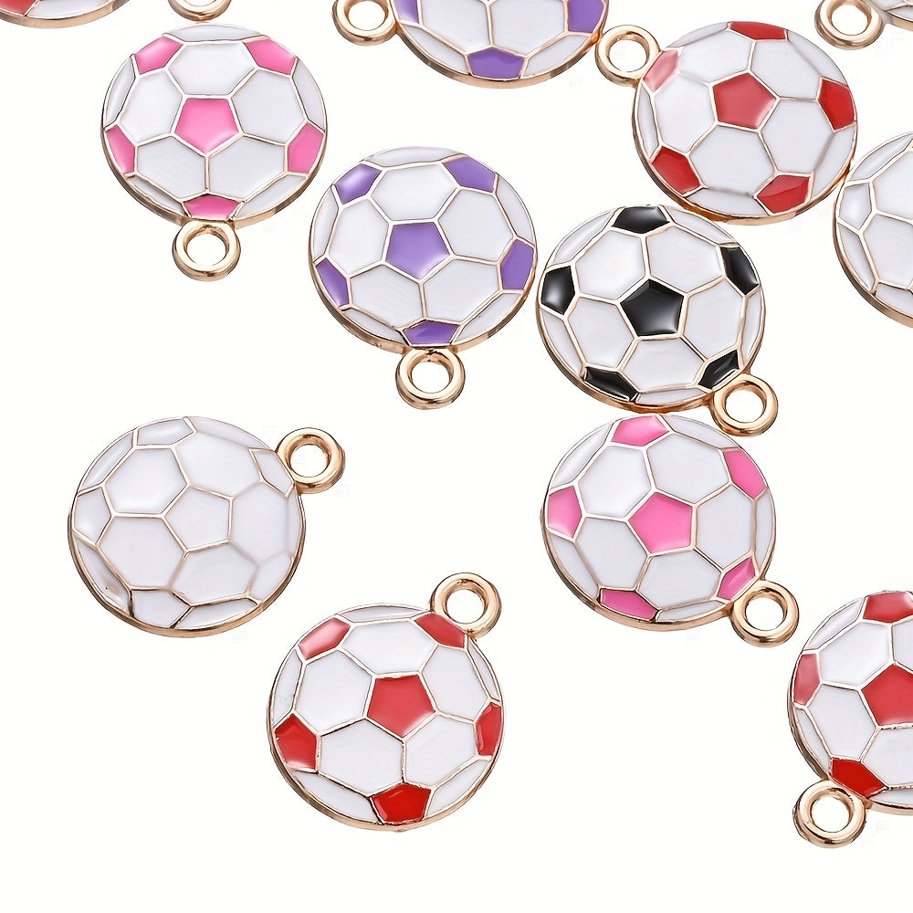 10PCS 13×17mm Colorful Football Acrylic Pendant Set