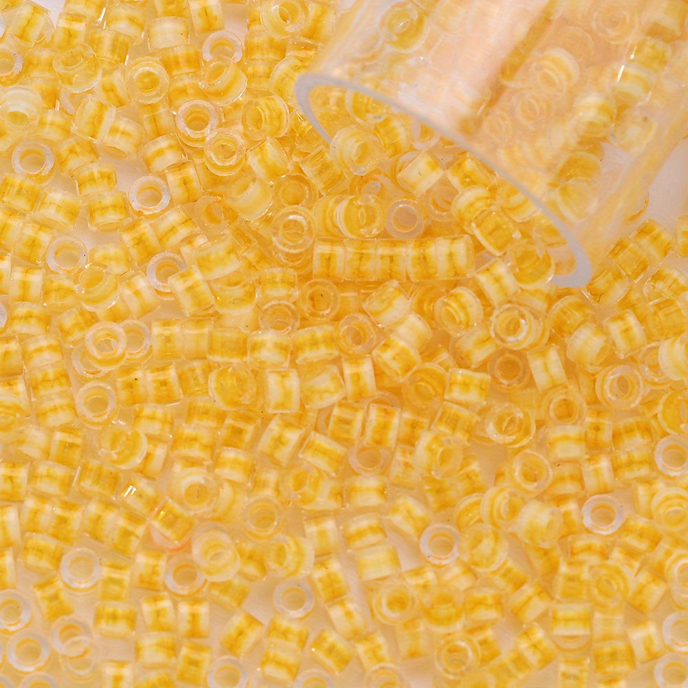 Clear Ink Core Glass Seed Beads