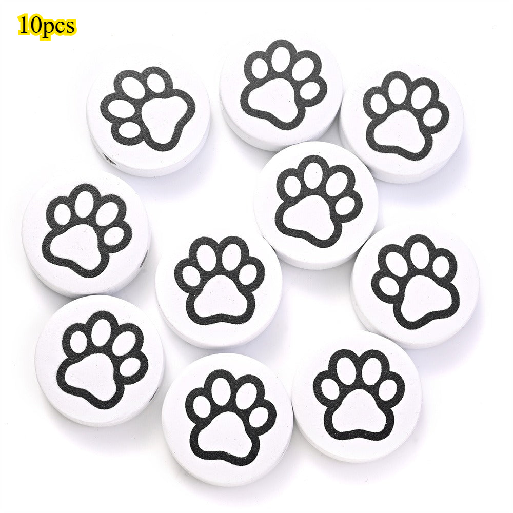 Dog-Themed Wooden Beads