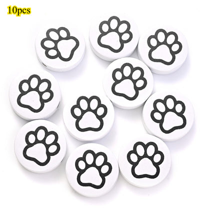 Dog-Themed Wooden Beads
