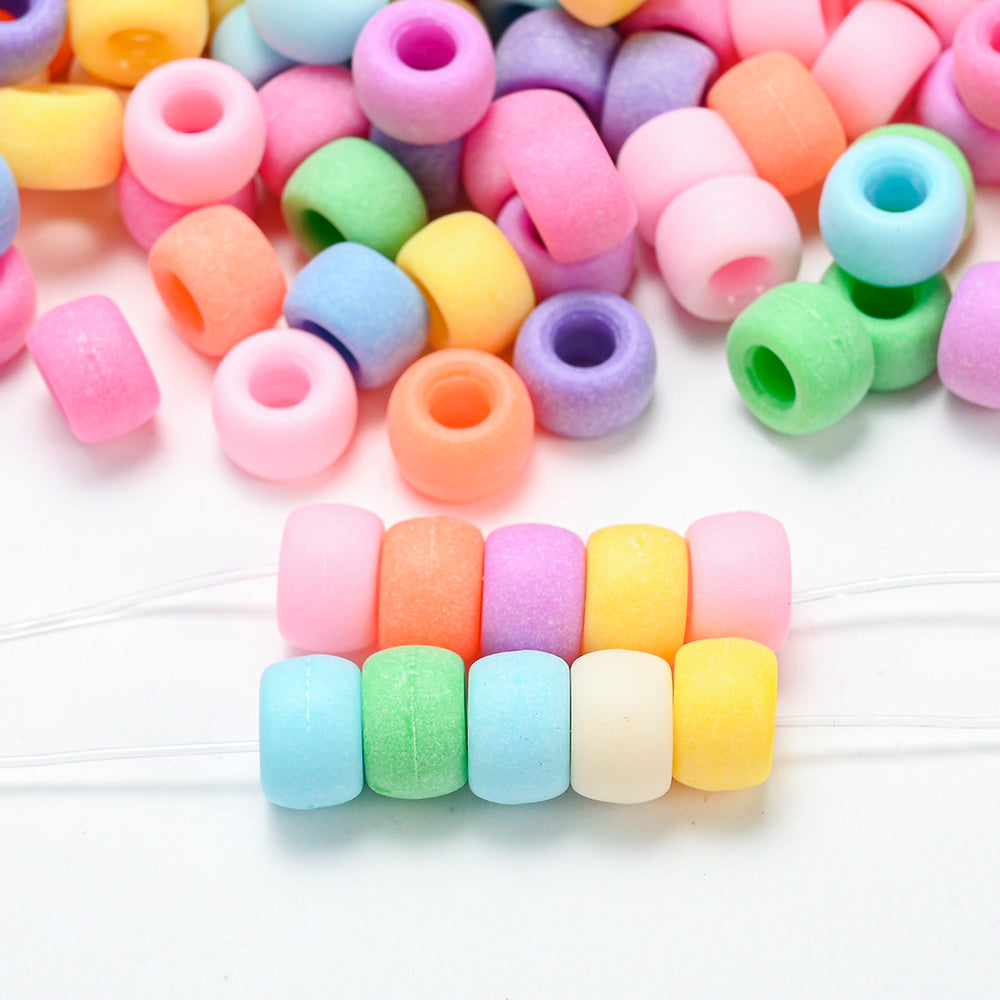 100pcs 6x9mm Large Hole Acrylic Cylindrical Beads