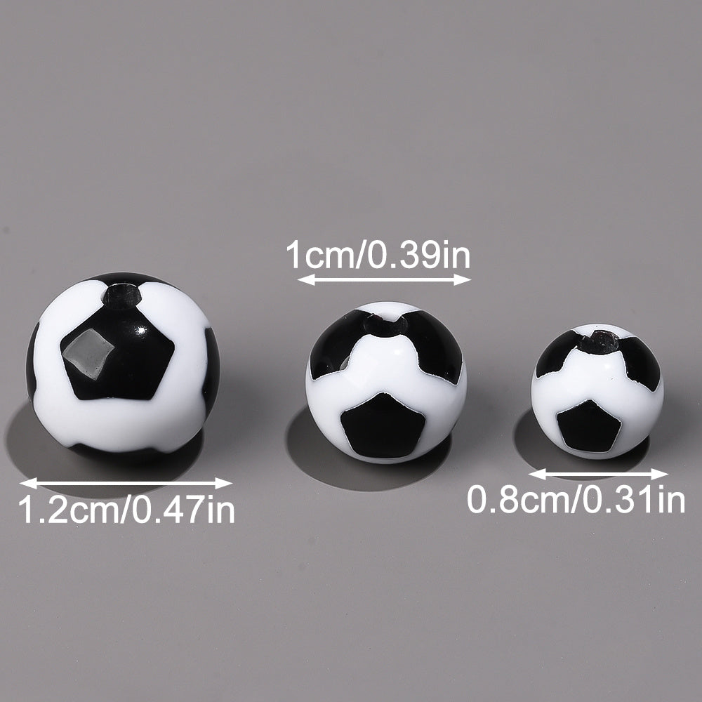 30/50/100pcs 8/10/12mm Acrylic Soccer Beads