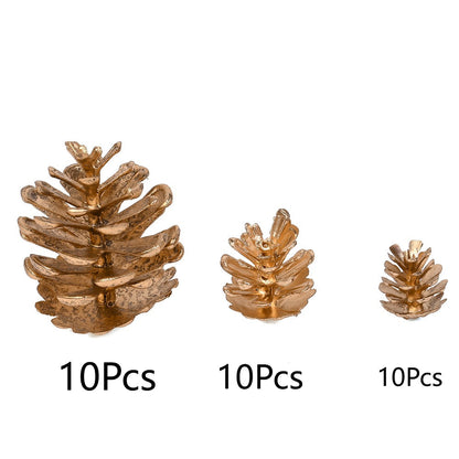 Golden Christmas Pine Cone Ornaments