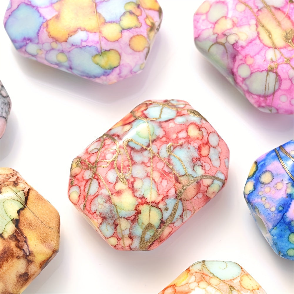 Mixed Color Hexagonal Acrylic Beads