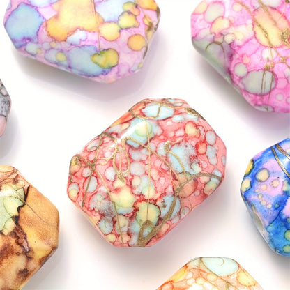 Mixed Color Hexagonal Acrylic Beads