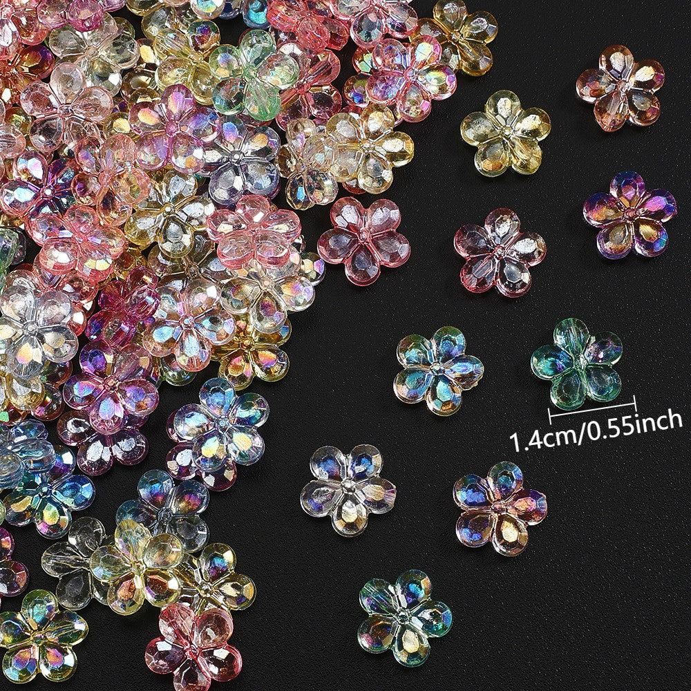 Clear Flower Acrylic Beads