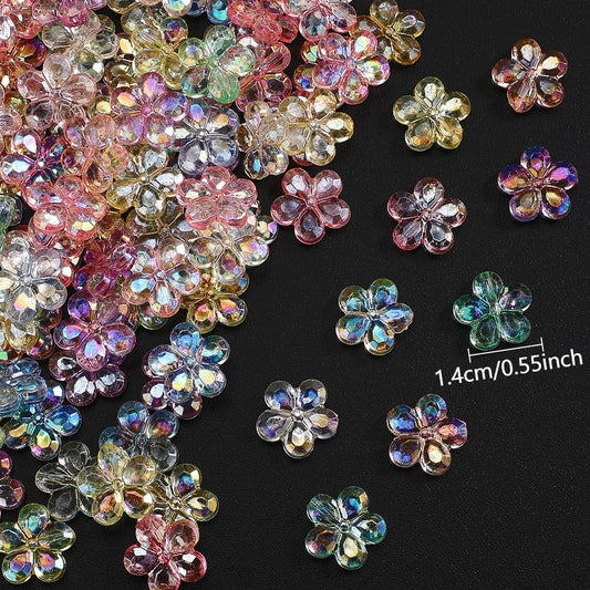 Clear Flower Acrylic Beads