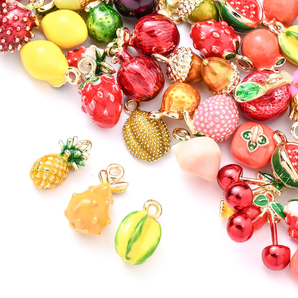 2PCS Fruit Series Alloy Pendant Set