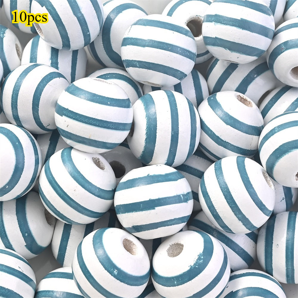 Marine-Themed Wooden Beads